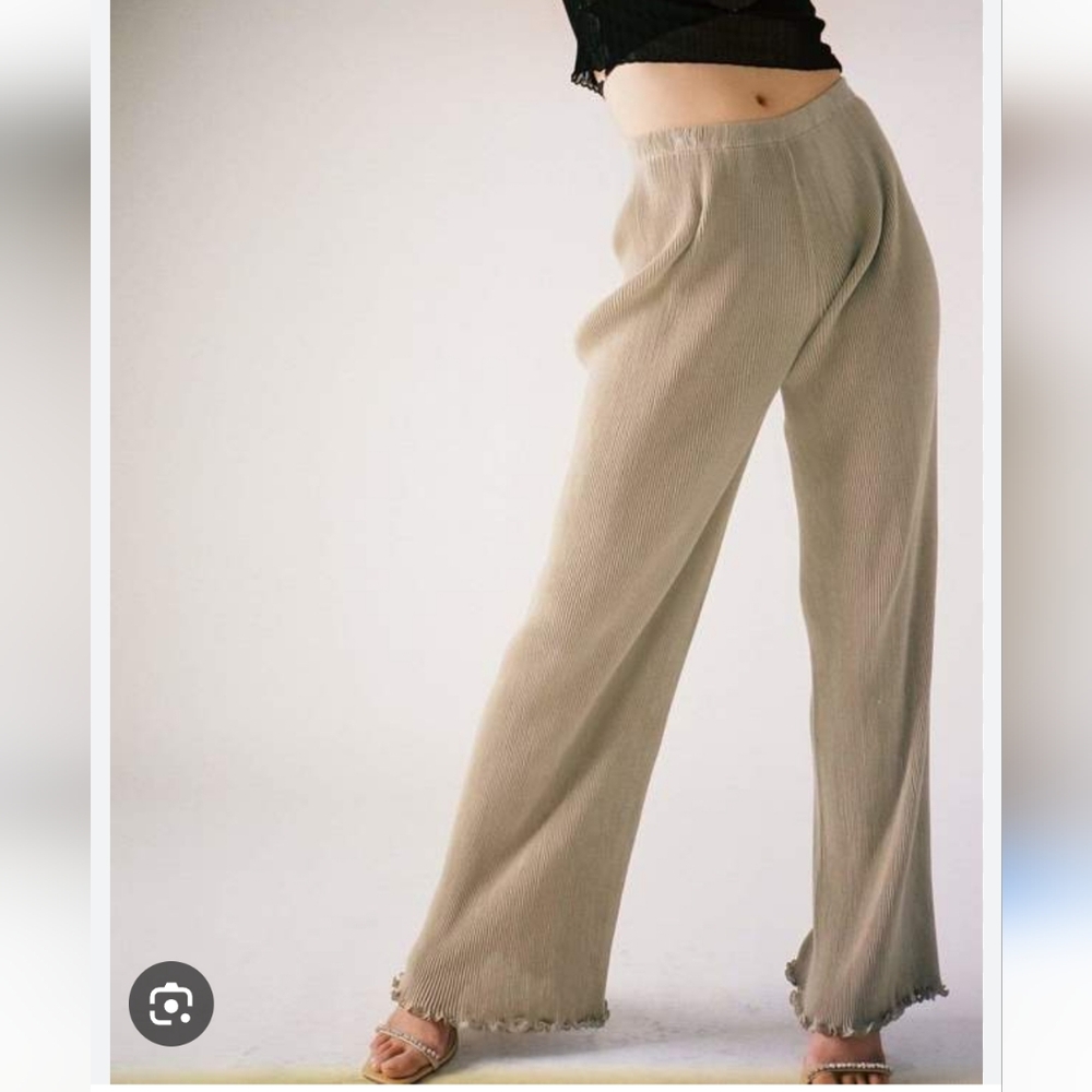Priscavera Women Pants High Waisted Seamless Pleated Ston